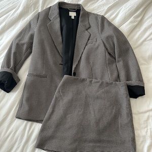 H&M Houndstooth Blazer and Skirt Set